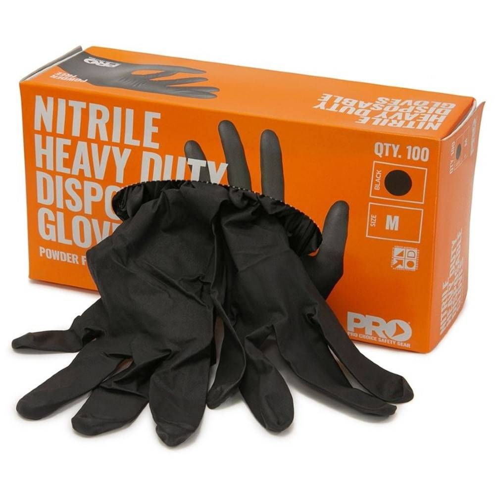 Disposable Nitrile Powder Free, Heavy Duty Gloves Box of 100 Chain