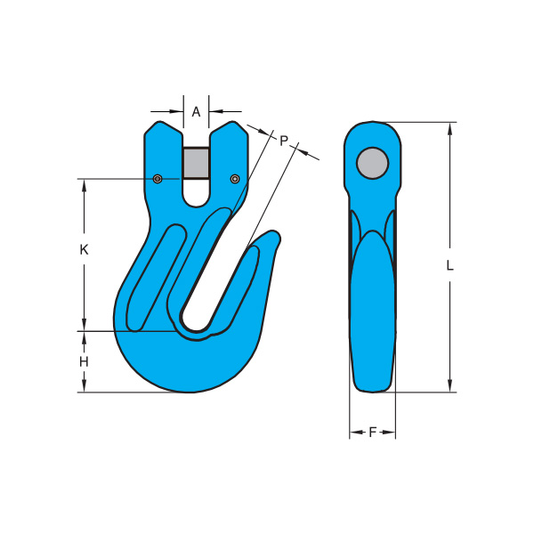 G100 Clevis Grab hook drawing