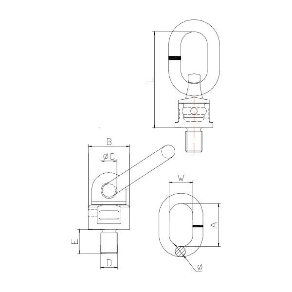 Grade 80 Double Swivel Eye Bolt Chain & Rigging Supplies