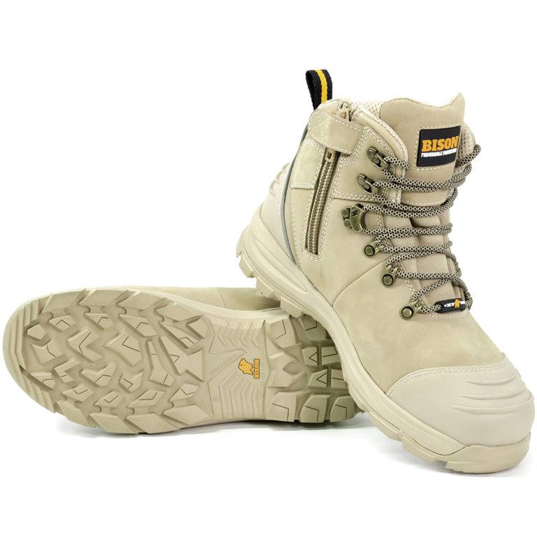 Lace up work deals boots with side zipper